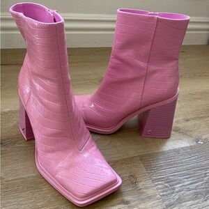 Sam Edelman Circus Pink Croc/Snakeskin Boots